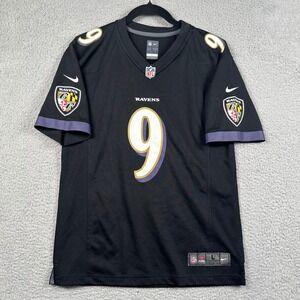 Baltimore Ravens Justin Tucker #9 On Field Jersey Black Youth Large 14/16 Nike